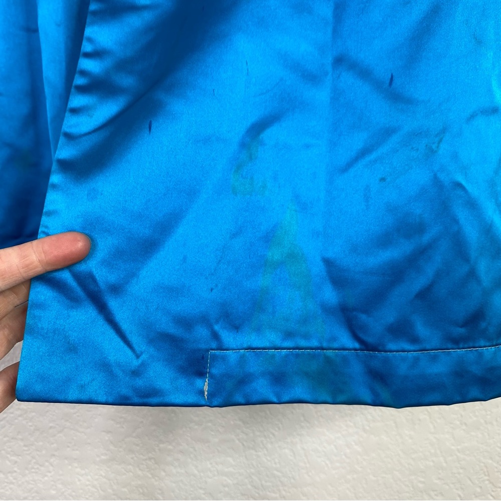 Vintage Mitopa Department Store Blue Satin Dragon Embroidered Asian Robe - Picture 8 of 14